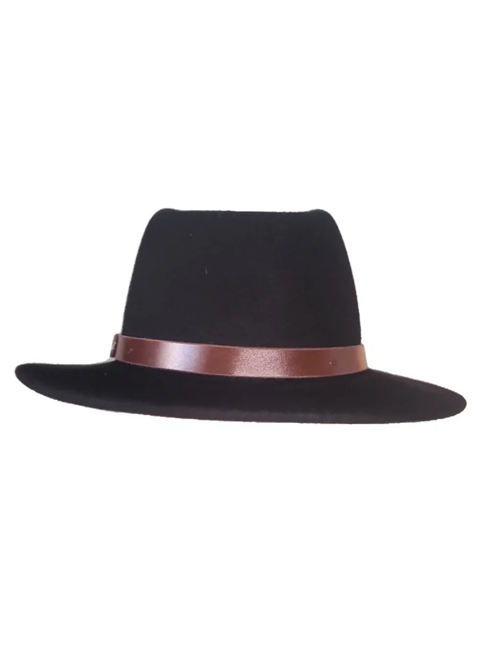 Brixton Messer Fedora Hat 7 1/4 Black GUC Wool Felt